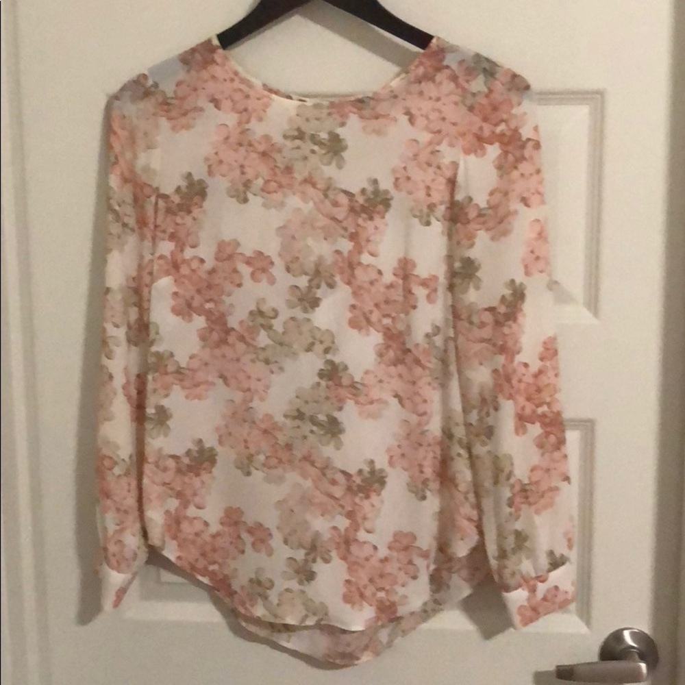 Rose & Olive Floral Drape Back Blouse